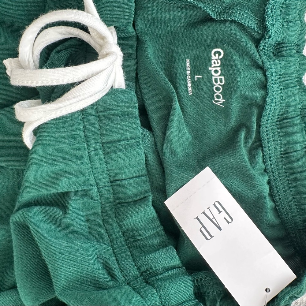 GAP Modal Green Pajama Pants with White Trim Large - Picture 6 of 7